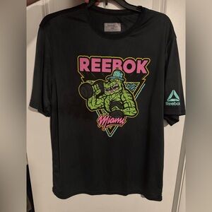Reebok Black T-Shirt with Colorful Graphic